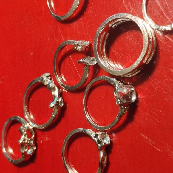 10 Silver Rings Various Sizes - Picture 2 of 4